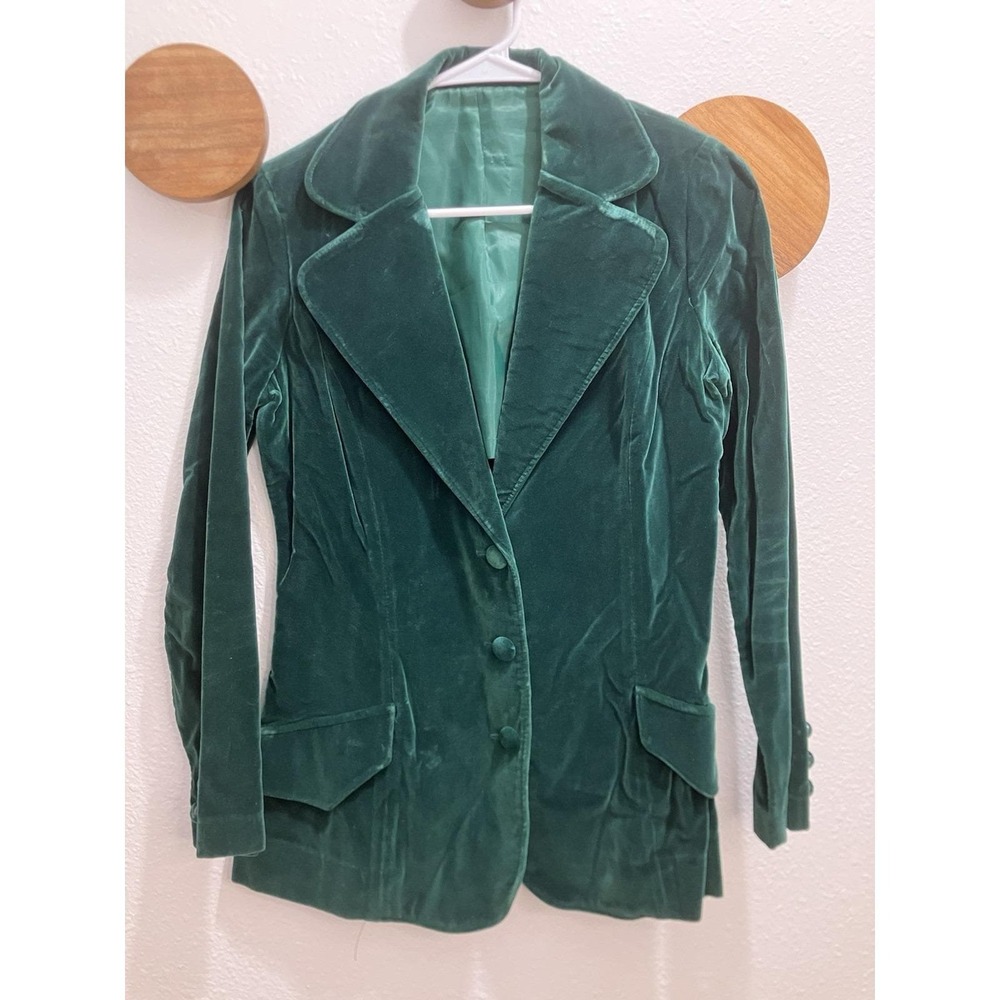 Panhandle Slim HOLIDAY GREEN‎ Velvet Blazer Size 10 *FLAW*